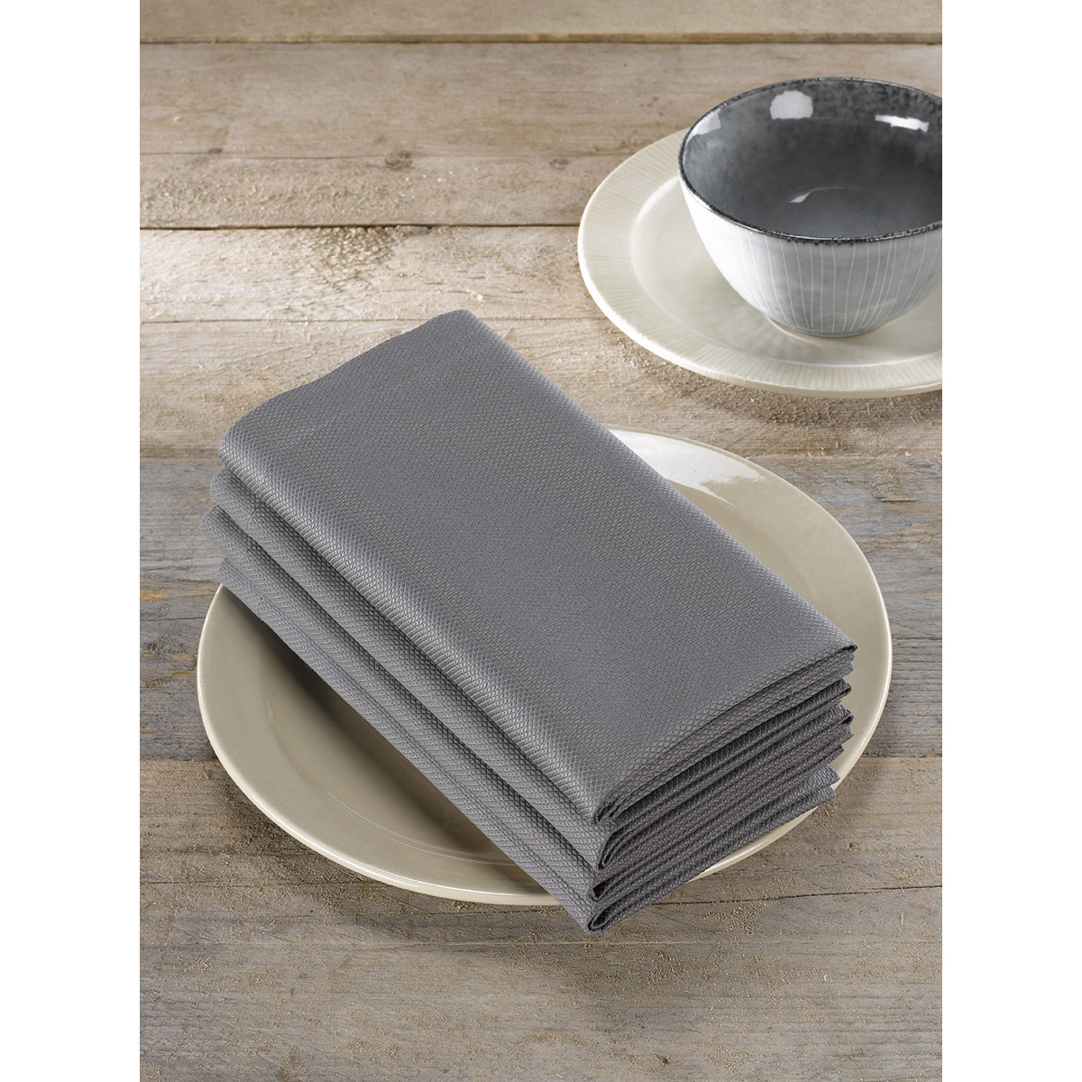 De Witte Lietaer Napkins, Kalahari Charcoal (4 pcs.) - 51 x 51 cm - 100% Cotton