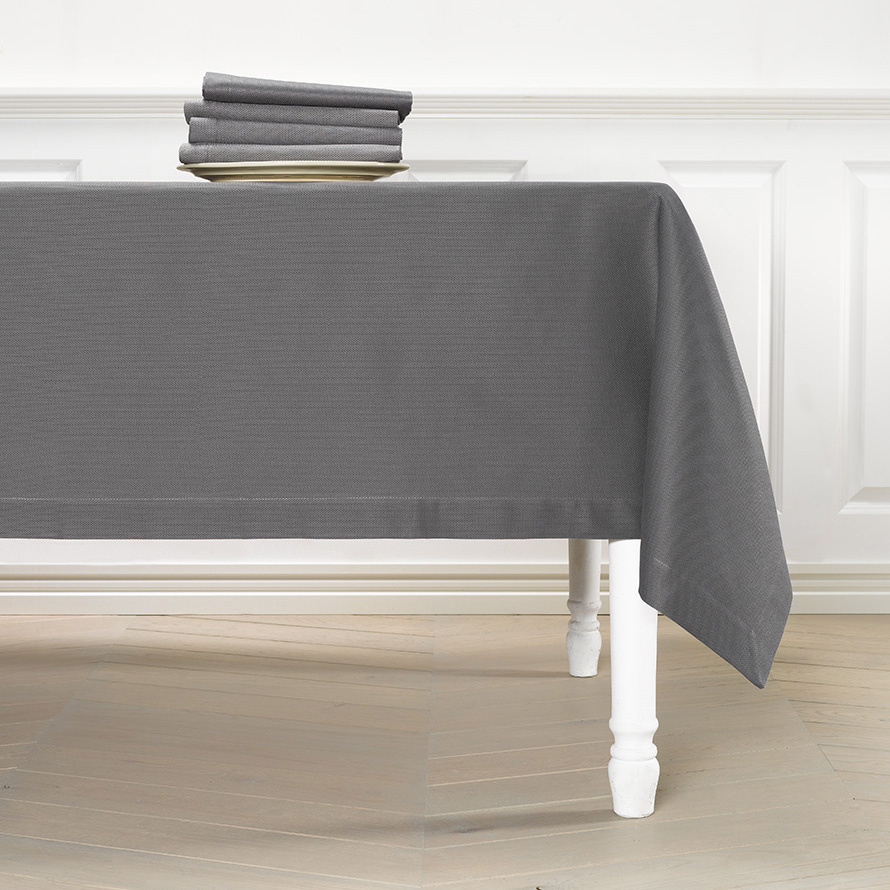 De Witte Lietaer Tablecloth, Kalahari Charcoal - 170 x 360 cm - 100% Cotton