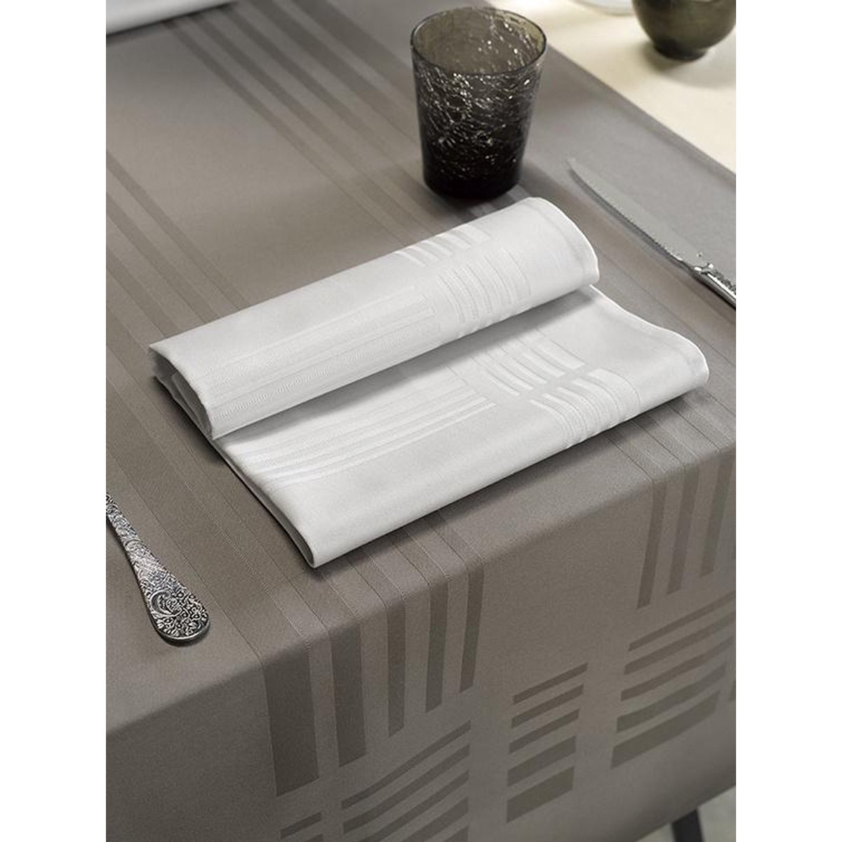 De Witte Lietaer 4 Napkins Deauville White - 51 x 51 cm - 100% Cotton