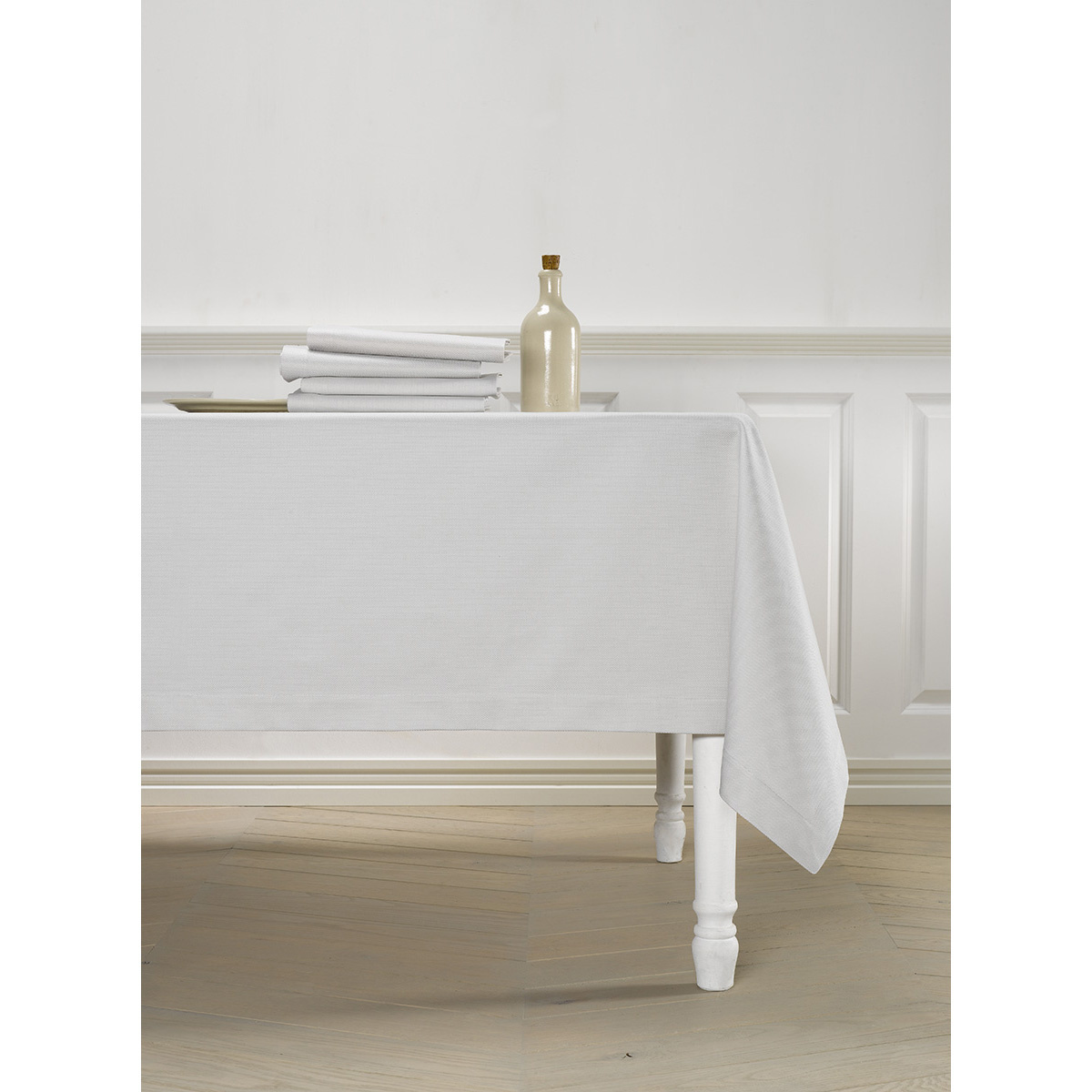 De Witte Lietaer Tablecloth, Kalahari Grey/White - 170 x 220 cm - 100% Cotton