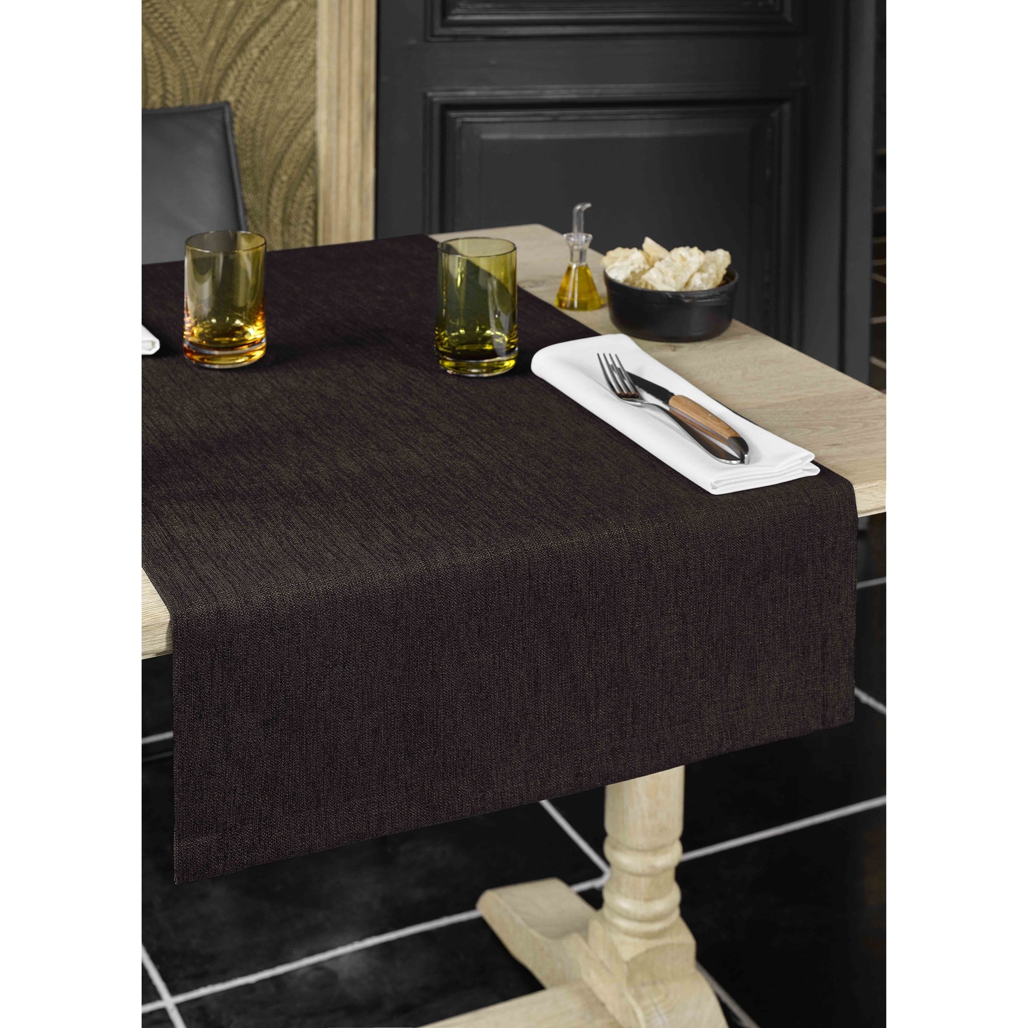 De Witte Lietaer Tafellaken, Gibson Chocolate - 145 x 220 cm - 100% Polyester