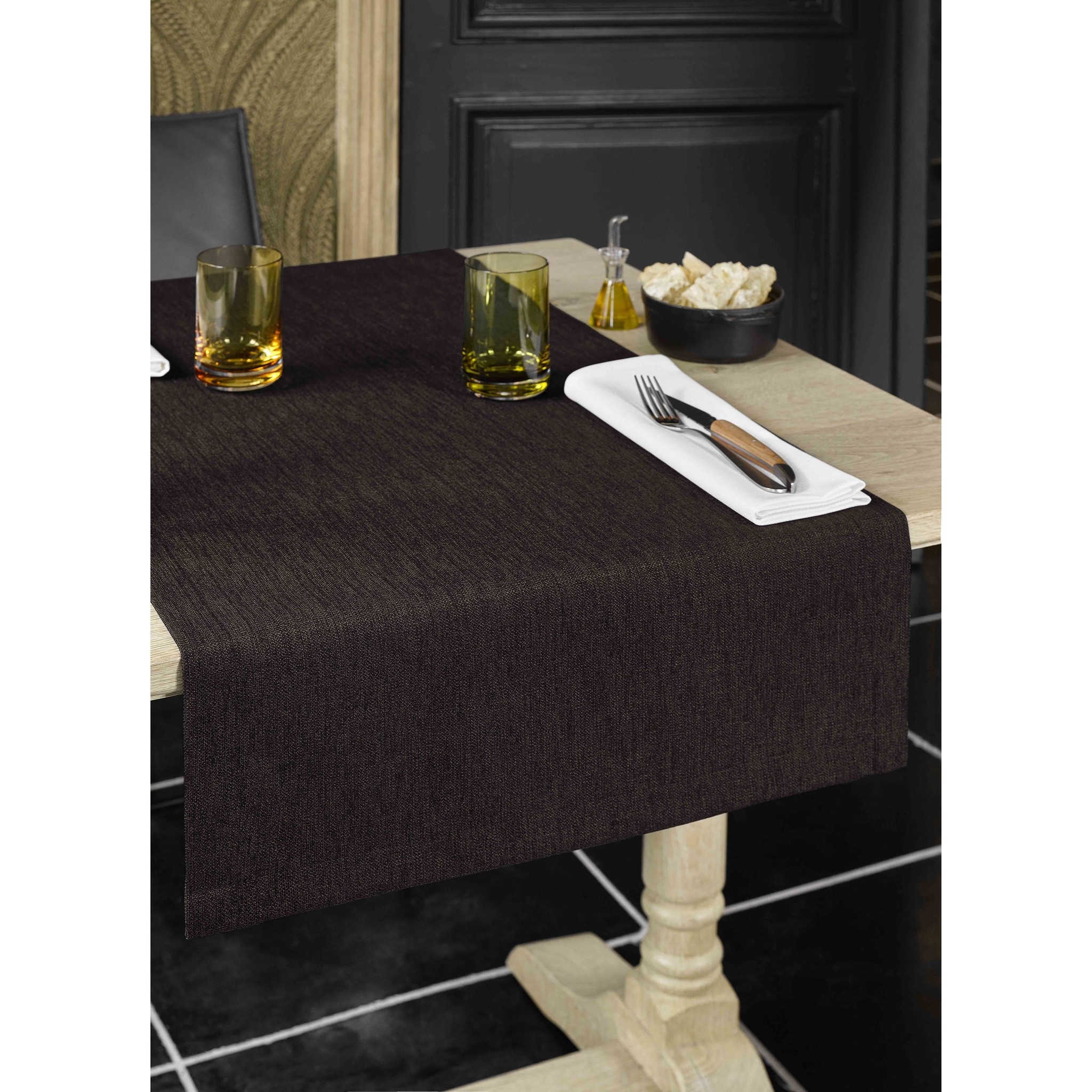 De Witte Lietaer Tablecloth Gibson Chocolate - 145 x 260 cm - Polyester