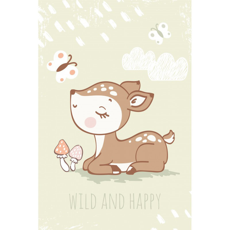 Animal Pictures Fleece Blanket, Deer - 100 x 150 cm - Polyester