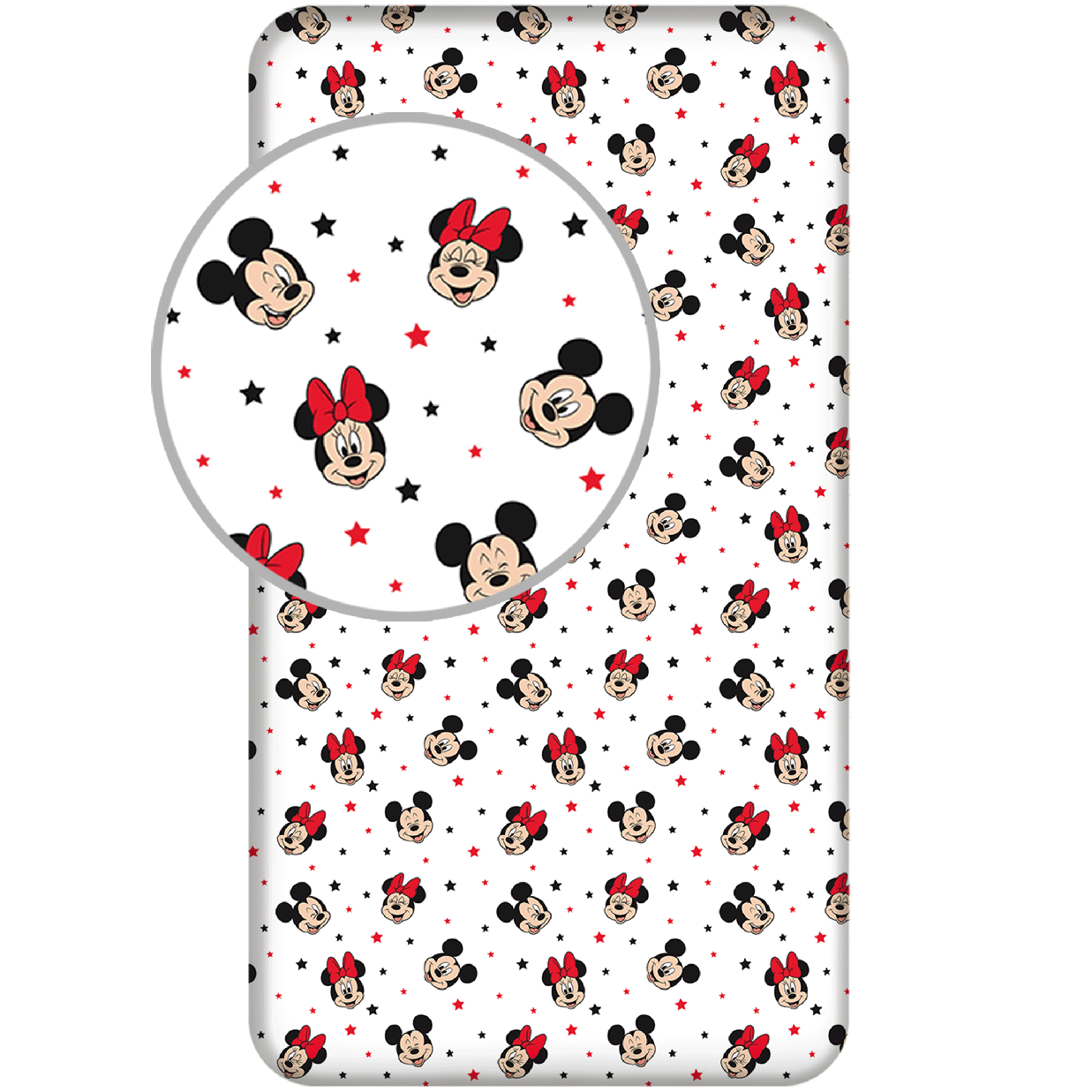 Disney Minnie & Mickey Mouse Hoeslaken Star - Eenpersoons - 90 x 200 cm - Katoen