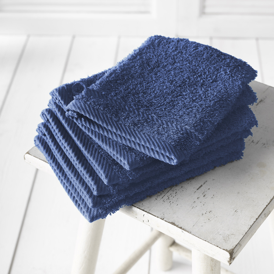 De Witte Lietaer Washcloths Helene Blue Indigo 15 x 21 cm - 6 pieces - Cotton