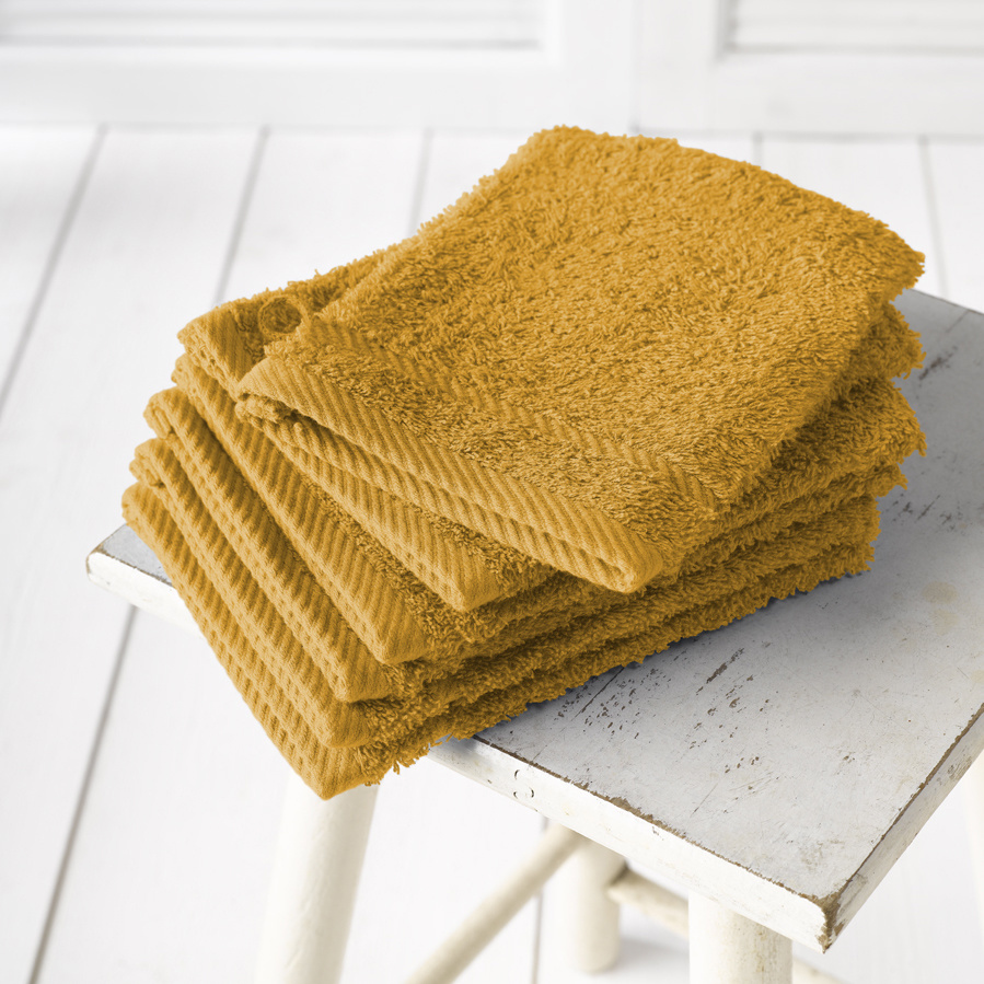 De Witte Lietaer Washandjes Helene Golden Yellow 15 x 21 cm - 6 stuks - Katoen