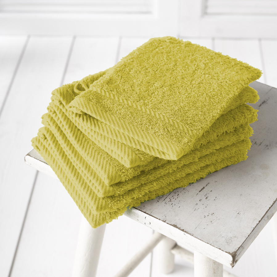 De Witte Lietaer Washandjes Helene Warm Olive 15 x 21 cm - 6 stuks - Katoen