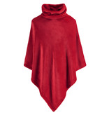 Moodit Poncho Fleece, Robijn Rood - 80 x 80 cm - Polyester