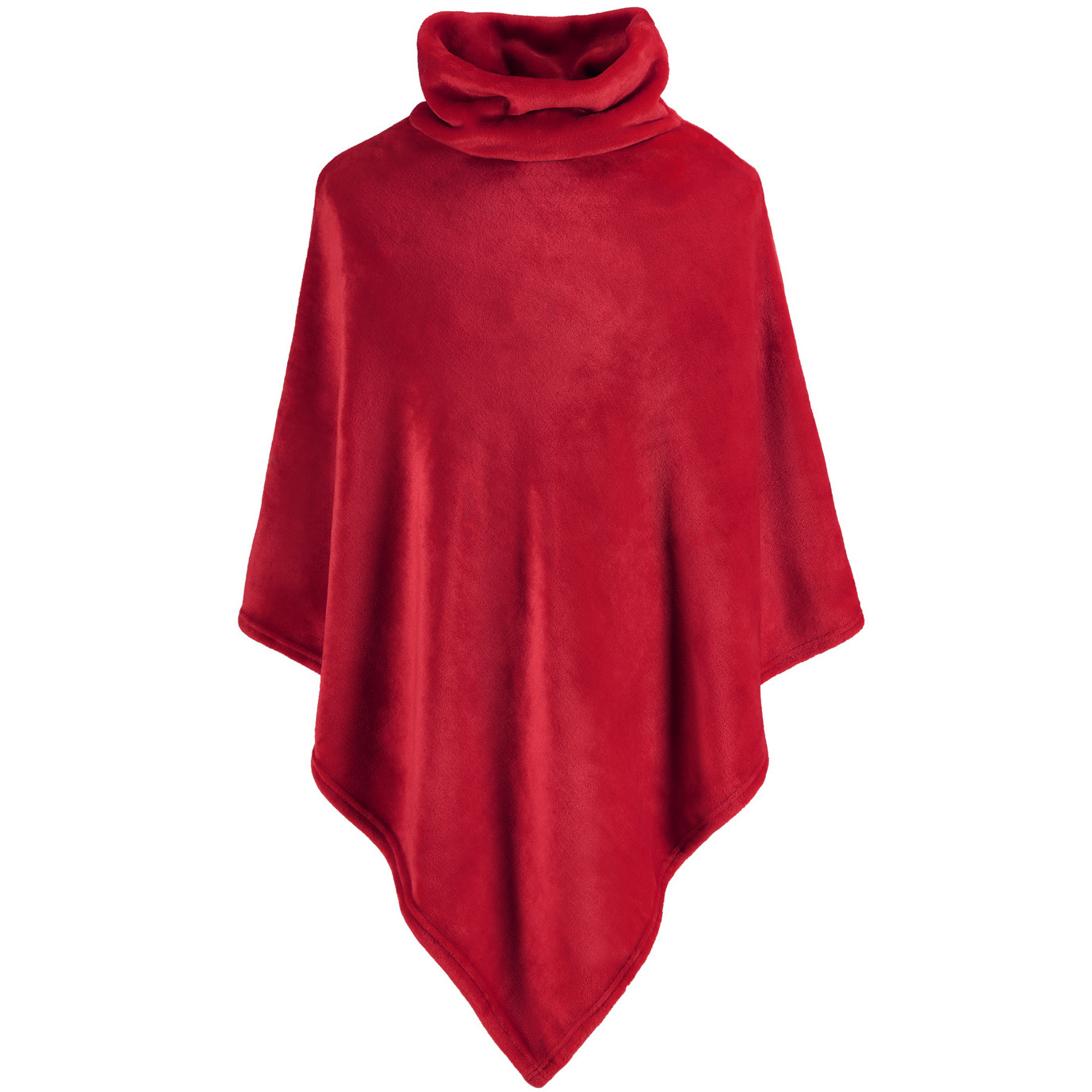 Moodit Poncho Fleece, Robijn Rood - 80 x 80 cm - Polyester