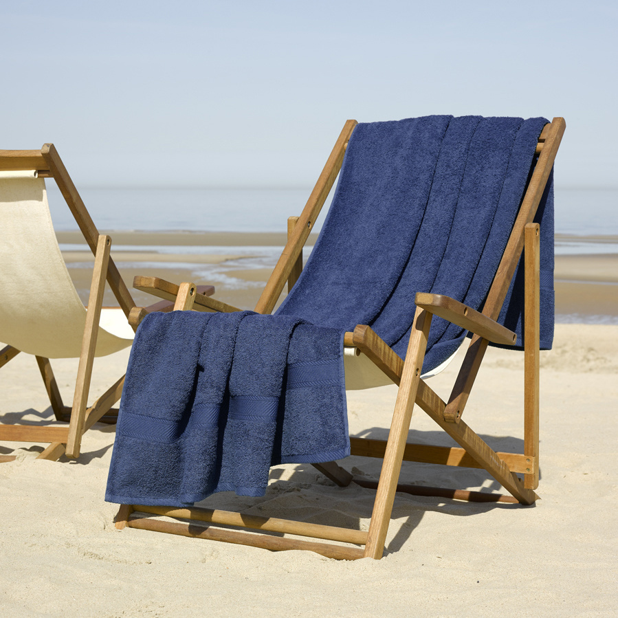 De Witte Lietaer Beach towel Helene Blue Indigo 100 x 200 cm - Cotton