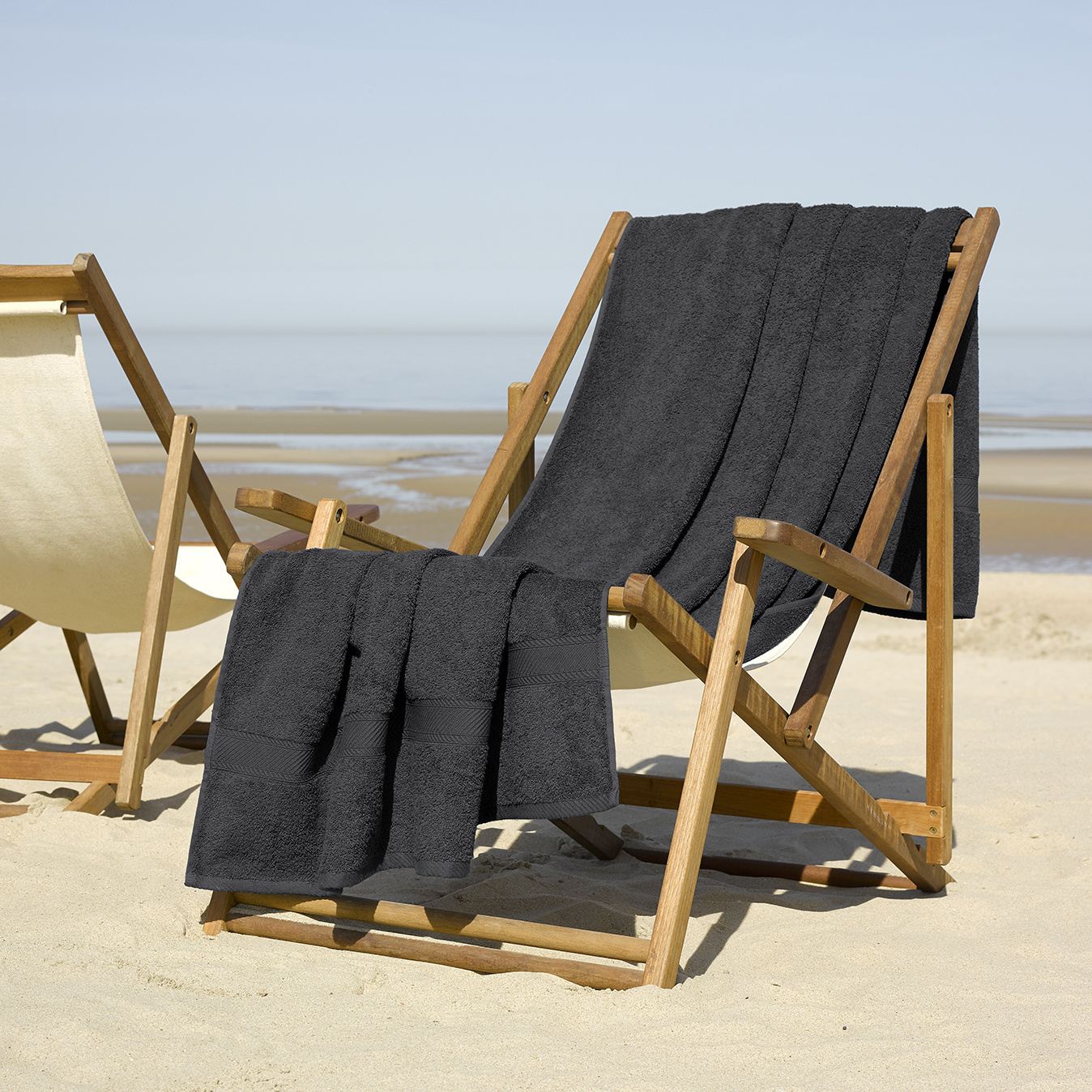 De Witte Lietaer Strandlaken Helene Ebony 100 x 200 cm - Katoen