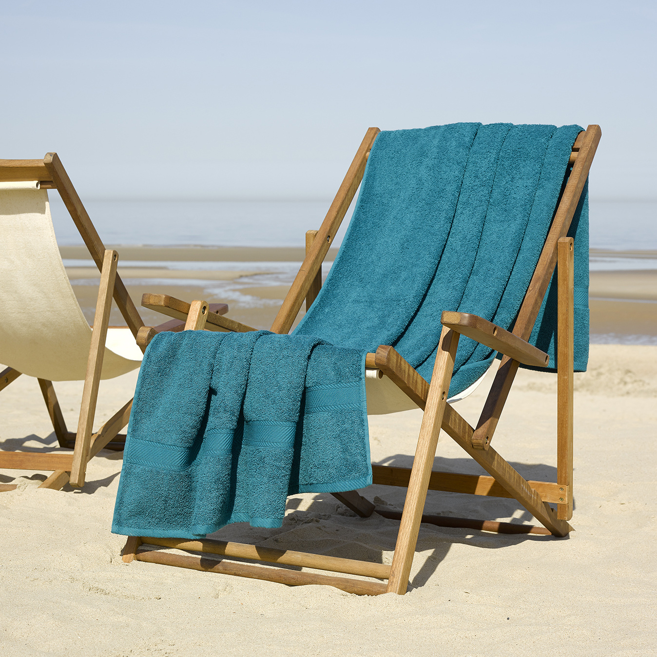 De Witte Lietaer Beach towel Helene Lake Green 100 x 200 cm - Cotton