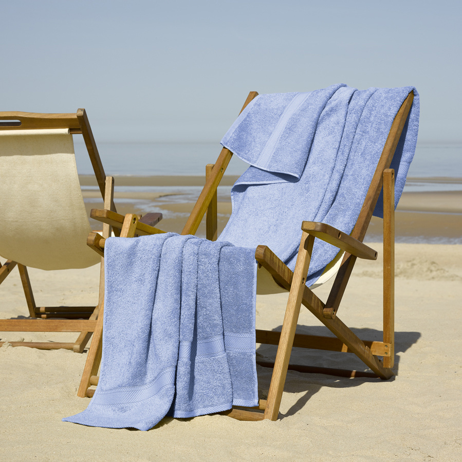 De Witte Lietaer Beach towel Helene Sky Blue 100 x 200 cm - Cotton