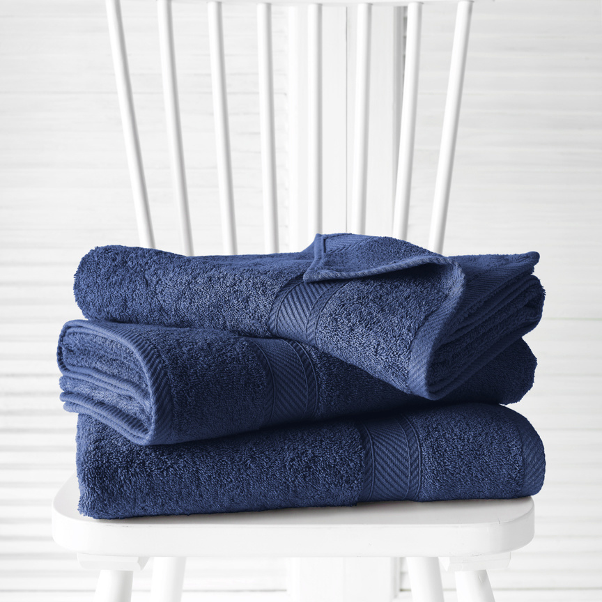 De Witte Lietaer Shower towels Helene Blue Indigo 70 x 140 cm - 3 pieces - Cotton