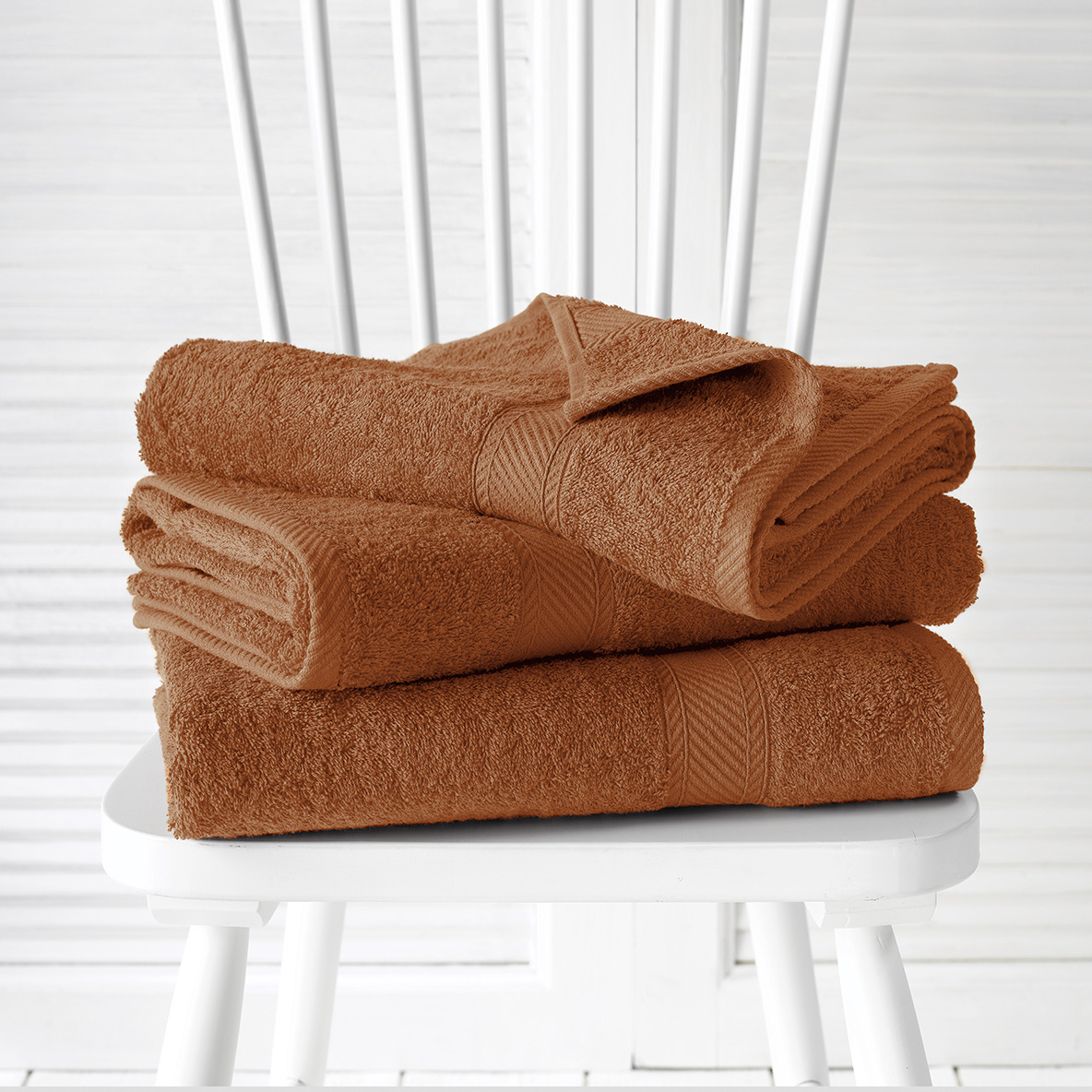 De Witte Lietaer Shower towels Helene Caramel 70 x 140 cm - 3 pieces - Cotton