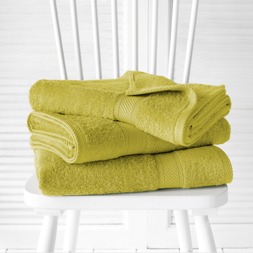 De Witte Lietaer Shower towels Helene Warm Olive 70 x 140 cm - 3 pieces - Cotton