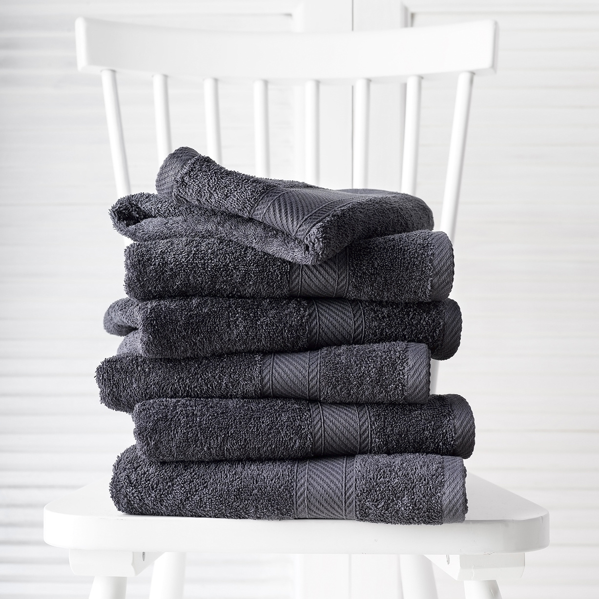 De Witte Lietaer Guest towels Helene Ebony 15 x 21 cm - 6 pieces - Cotton