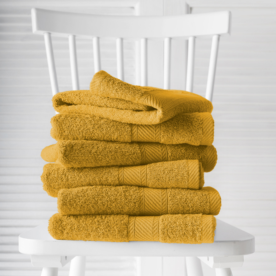 De Witte Lietaer Guest towels Helene Golden Yellow 15 x 21 cm - 6 pieces - Cotton