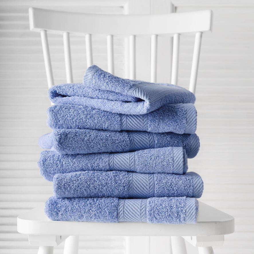 De Witte Lietaer Guest towels Helene Sky Blue 15 x 21 cm - 6 pieces - Cotton