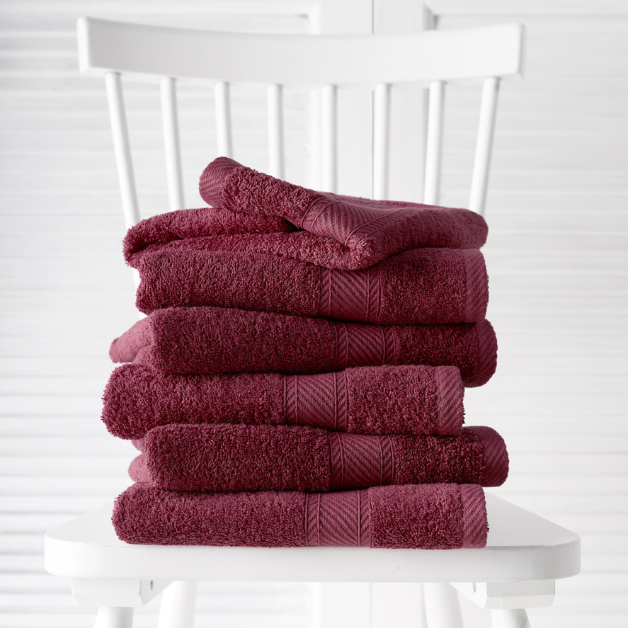 De Witte Lietaer Towels Helene Beet Red 50 x 100 cm - 6 pieces - Cotton