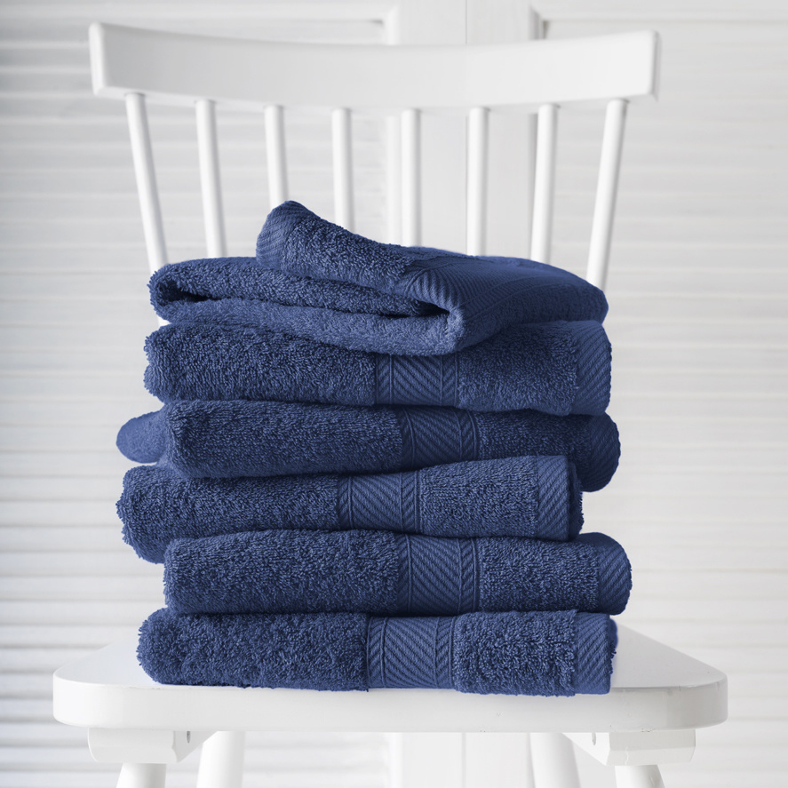 De Witte Lietaer Towels Helene Blue Indigo 50 x 100 cm - 6 pieces - Cotton