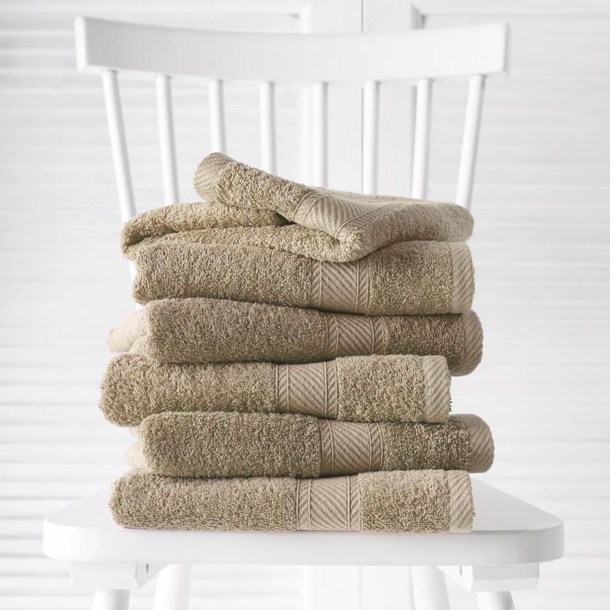 De Witte Lietaer Towels Helene Humus 50 x 100 cm - 6 pieces - Cotton