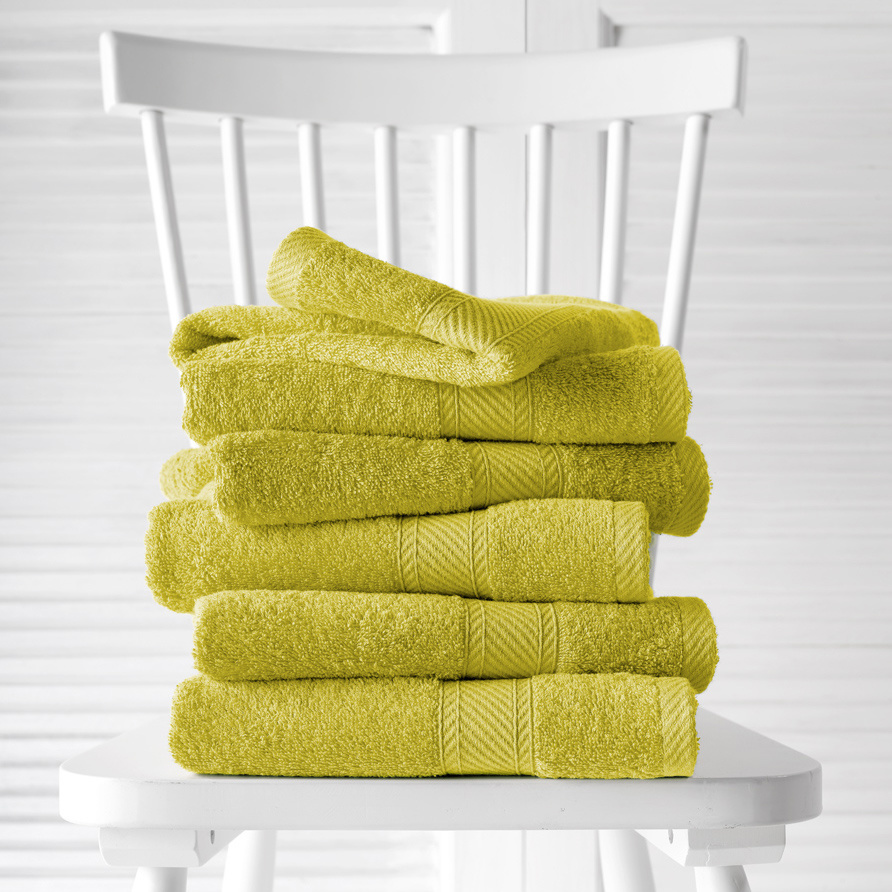 De Witte Lietaer Towels Helene Warm Olive 50 x 100 cm - 6 pieces - Cotton