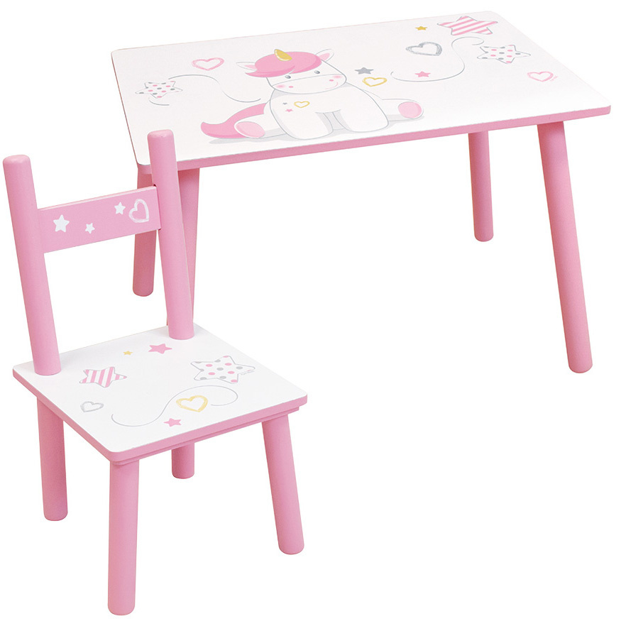 Unicorn Table with chair - 41.5 x 60 x 40 + 49.5 x 31.5 x 31 cm - MDF