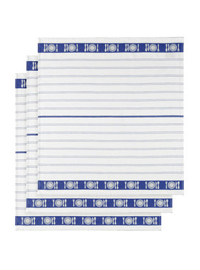 De Witte Lietaer Tea towel BML White Blue3 pieces 65 x 65 cm