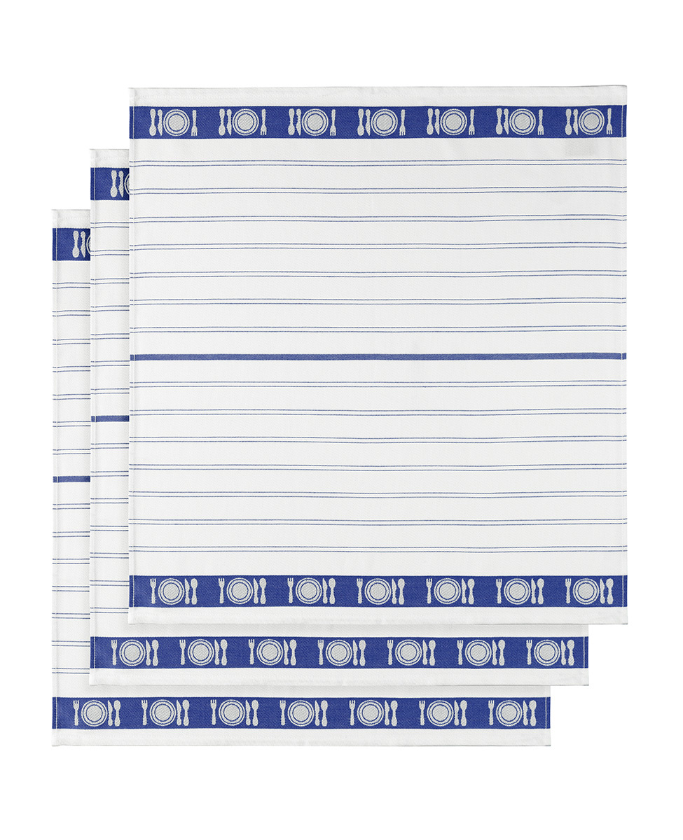 De Witte Lietaer Tea towel BML, Mushroom - 3 pieces - 65 x 65 cm - Cotton