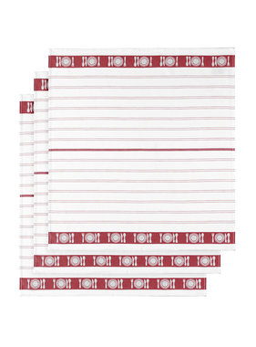 De Witte Lietaer Tea towel BML Skipper Red 3 pieces 65 x 65 cm