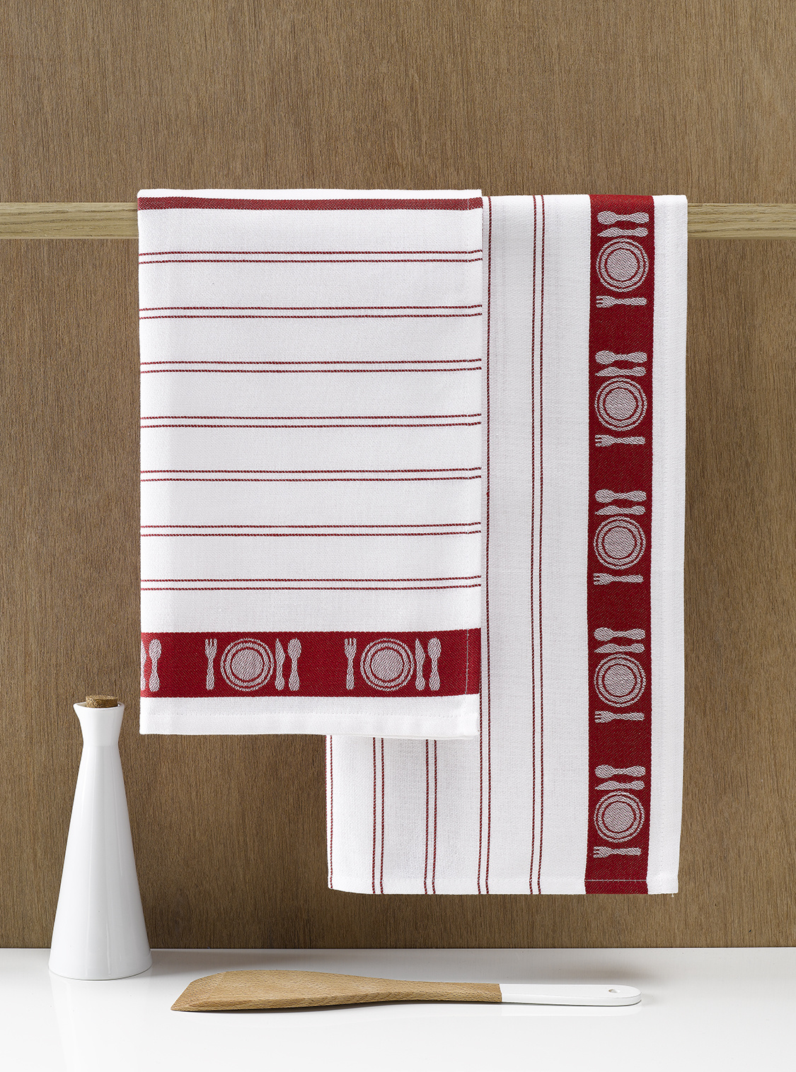 De Witte Lietaer Theedoek BML, Skipper Rood- 3 stuks - 65 x 65 cm - Katoen