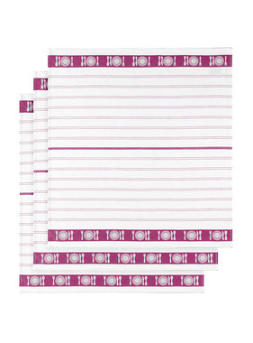 De Witte Lietaer Tea towel BML Fuchsia3 pieces 65 x 65 cm