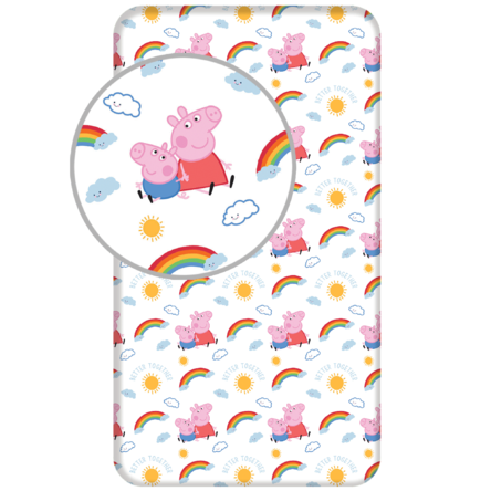 Peppa Pig Fitted sheet Together - Single - 90 x 190/200cm - Cotton