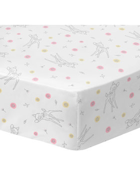 Disney Bambi Fitted sheet Flower 90 x 190/200cm Cotton