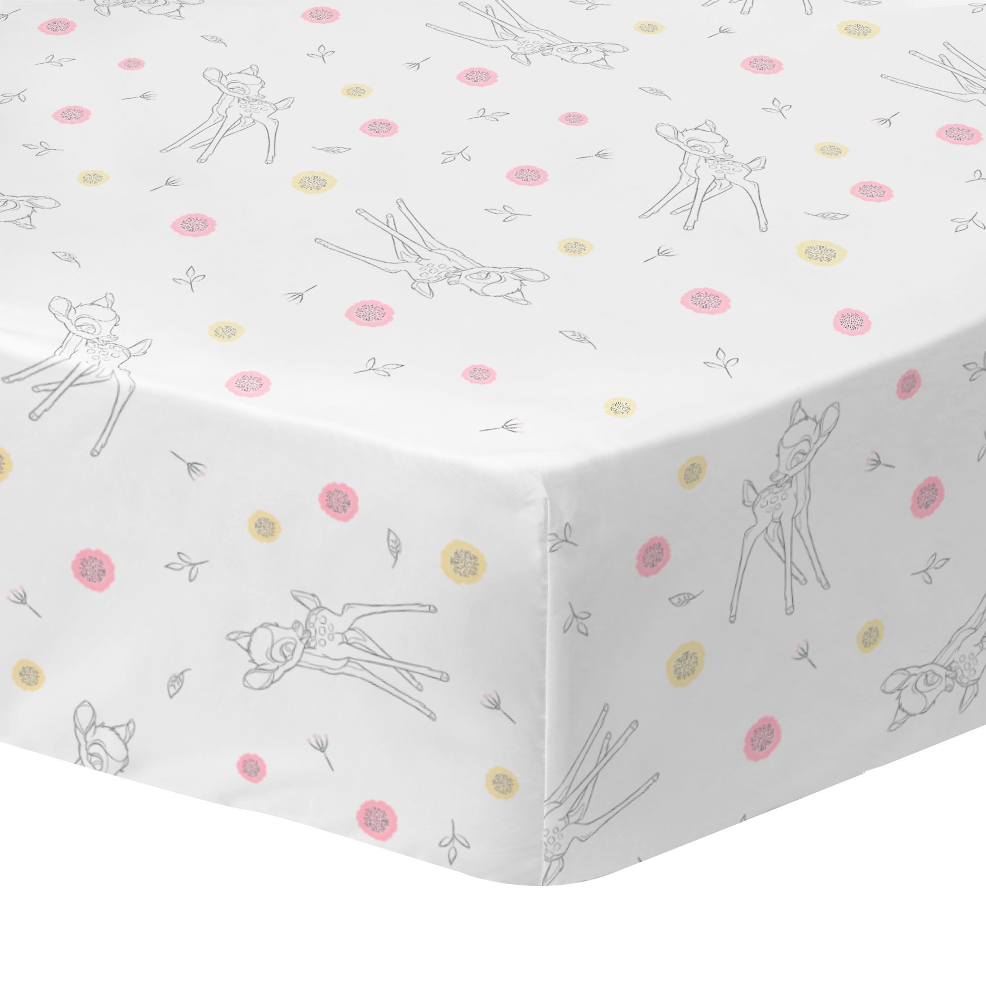 Disney Bambi Fitted sheet Flower - Single - 90 x 190/200 cm - Cotton