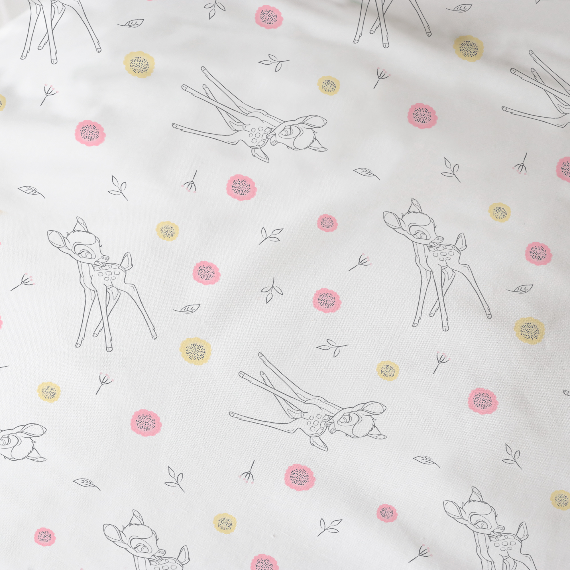 Disney Bambi Fitted sheet Flower - Single - 90 x 190/200 cm - Cotton