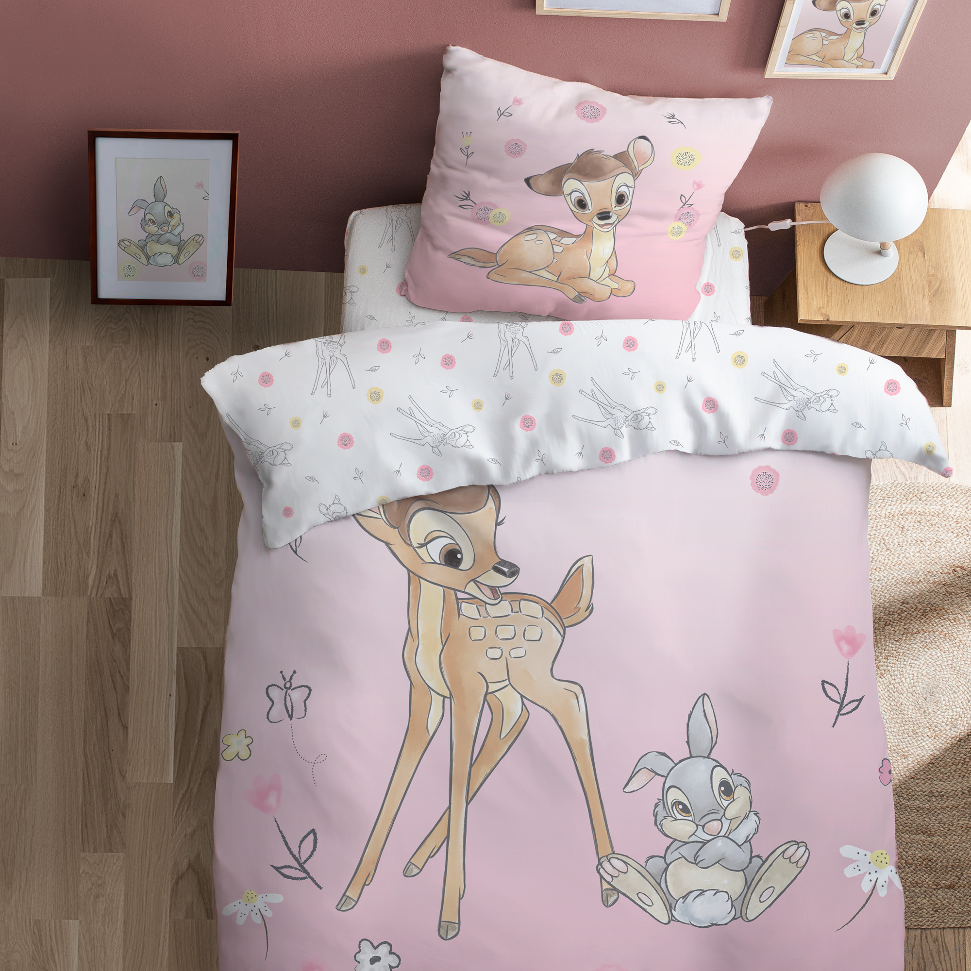 Disney Bambi Dekbedovertrek Flower - Eenpersoons - 140  x 200 cm - Katoen