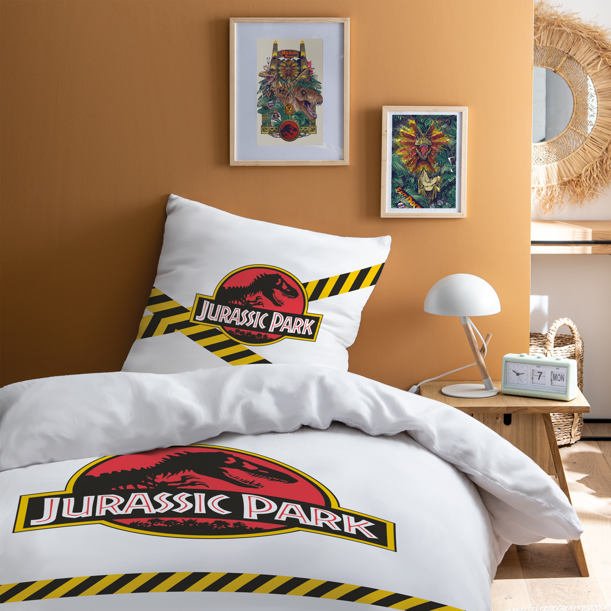 Jurassic Park Duvet cover Warning - Single - 140 x 200 cm - Cotton