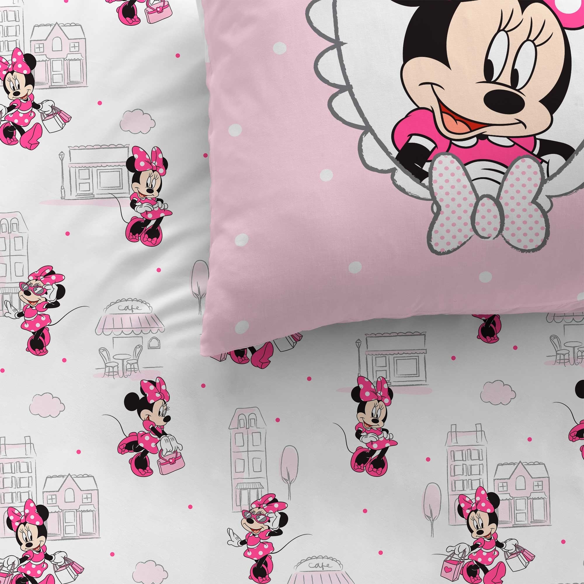 Disney Minnie Mouse Dekbedovertrek Shopping - Eenpersoons - 140 x 200 cm - Katoen