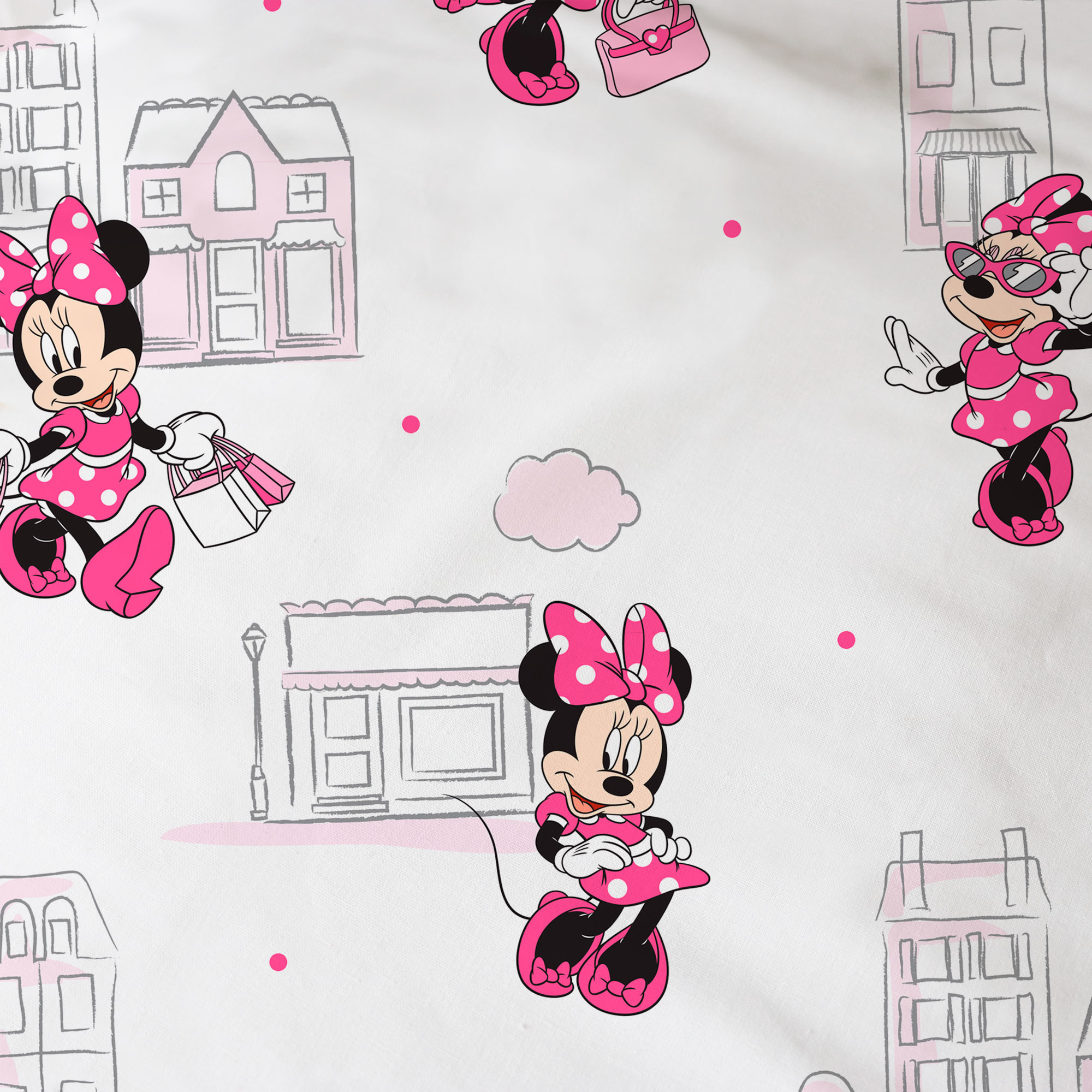 Disney Minnie Mouse Dekbedovertrek Shopping - Eenpersoons - 140 x 200 cm - Katoen