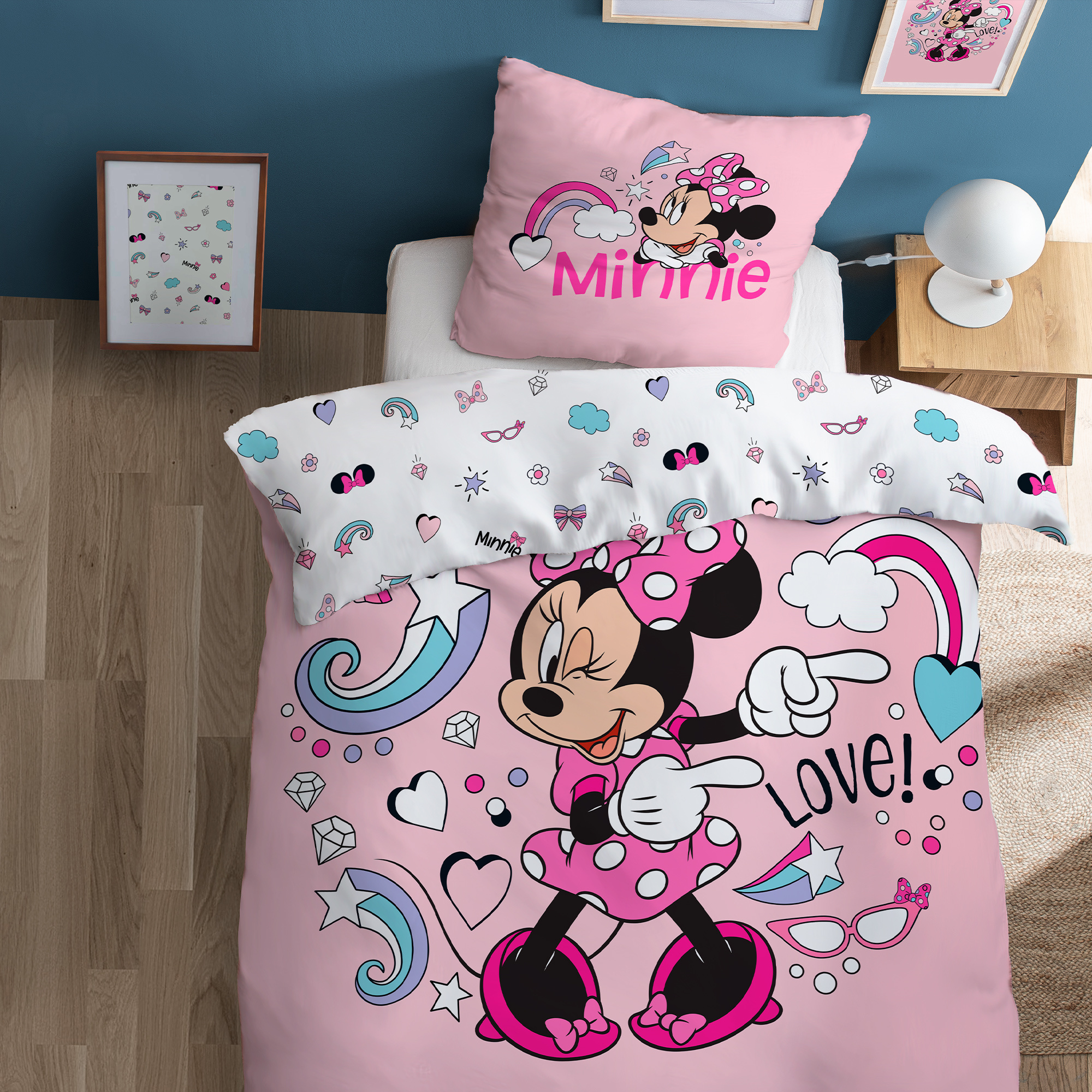 Disney Minnie Mouse Dekbedovertrek Wink - Eenpersoons - 140  x 200 cm - Katoen