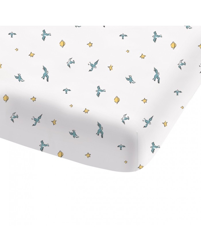 Le Petit Prince Hoeslaken Birds - Eenpersoons - 90 x 190/200 cm - Katoen