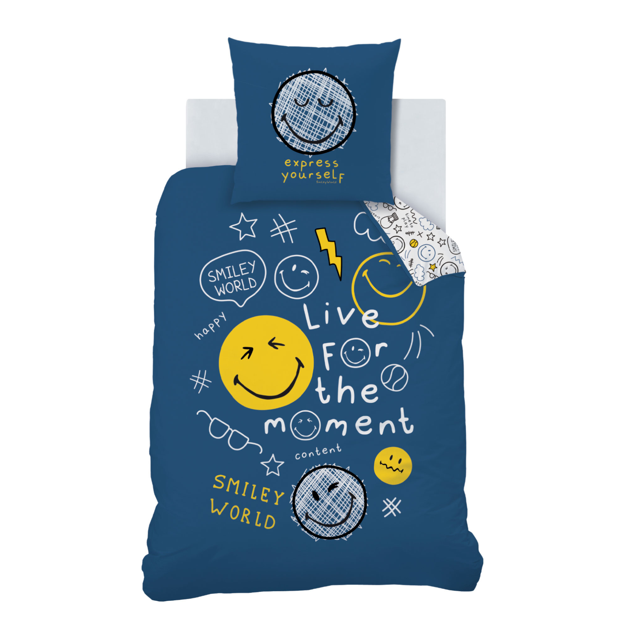 Smiley World Duvet cover Scribble - Single - 140 x 200 cm - Cotton