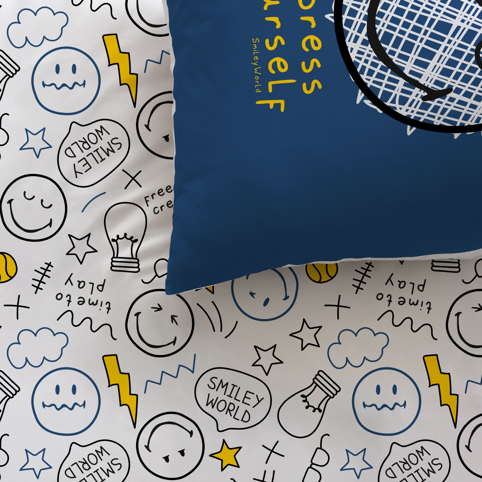 Smiley World Duvet cover Scribble - Single - 140 x 200 cm - Cotton