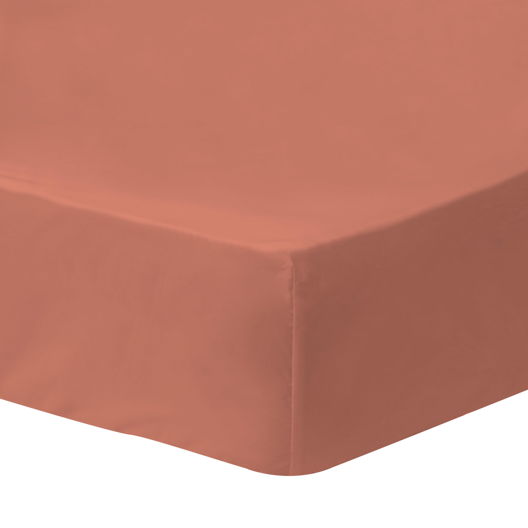 Matt & Rose Fitted sheet Terracotta - Double - 160 x 190/200 cm - Washed Cotton