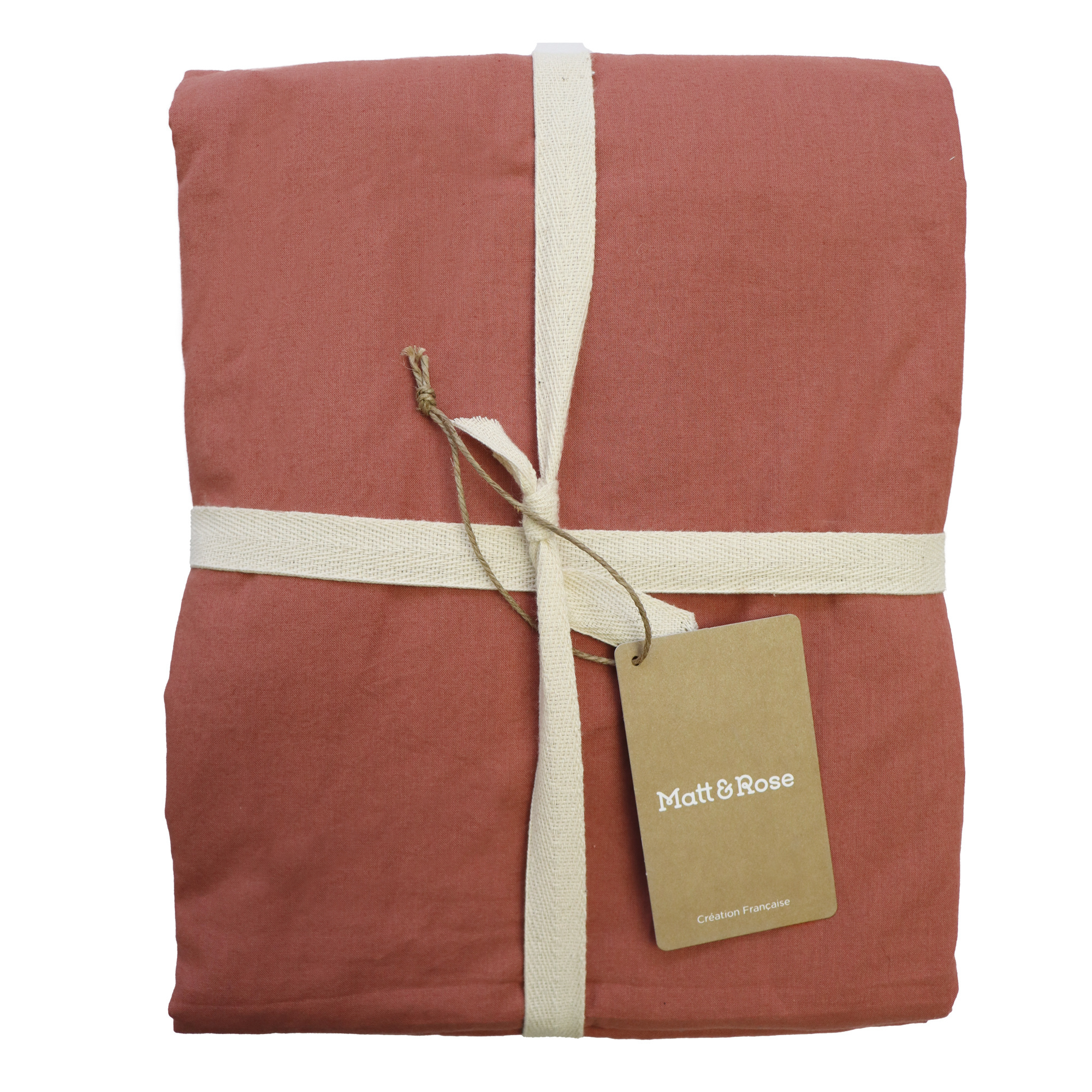 Matt & Rose Fitted sheet Terracotta - Double - 160 x 190/200 cm - Washed Cotton
