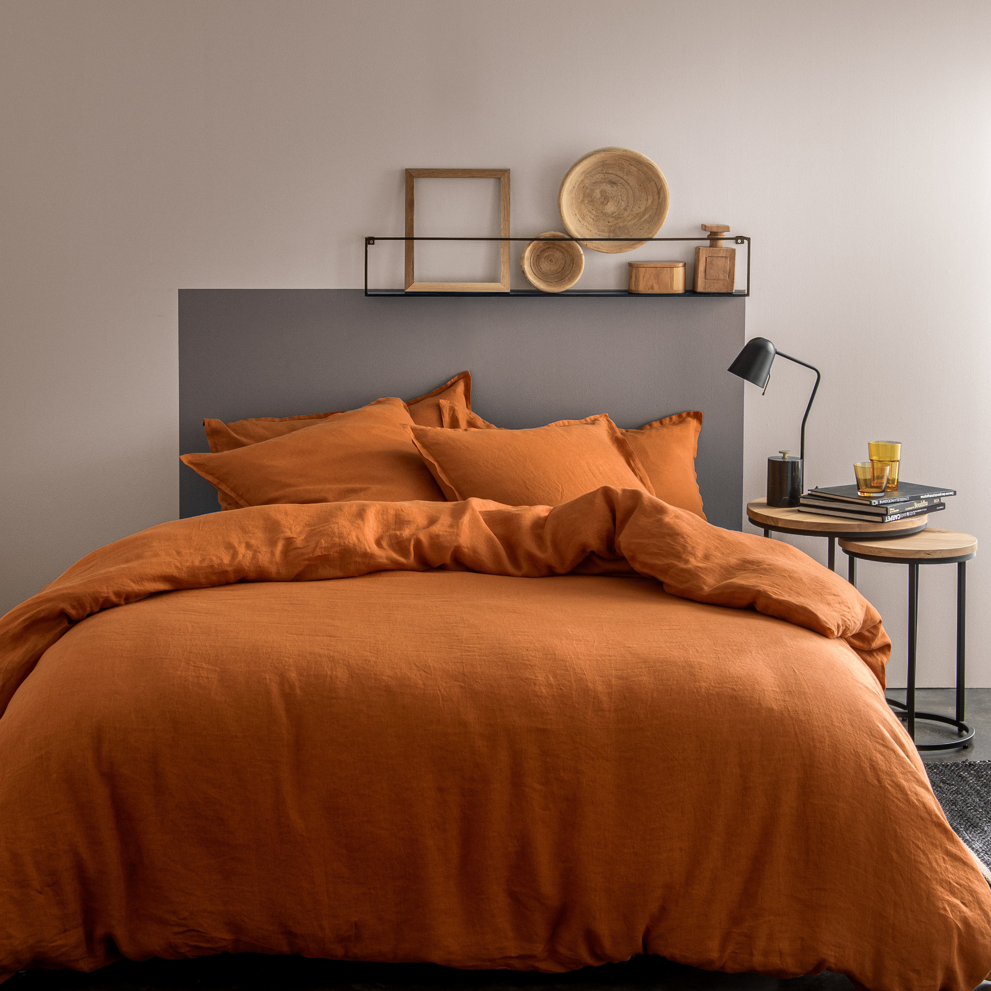 Matt & Rose Duvet cover Copper color - Hotel size - 260 x 240 cm, without pillowcases - 100% Linen