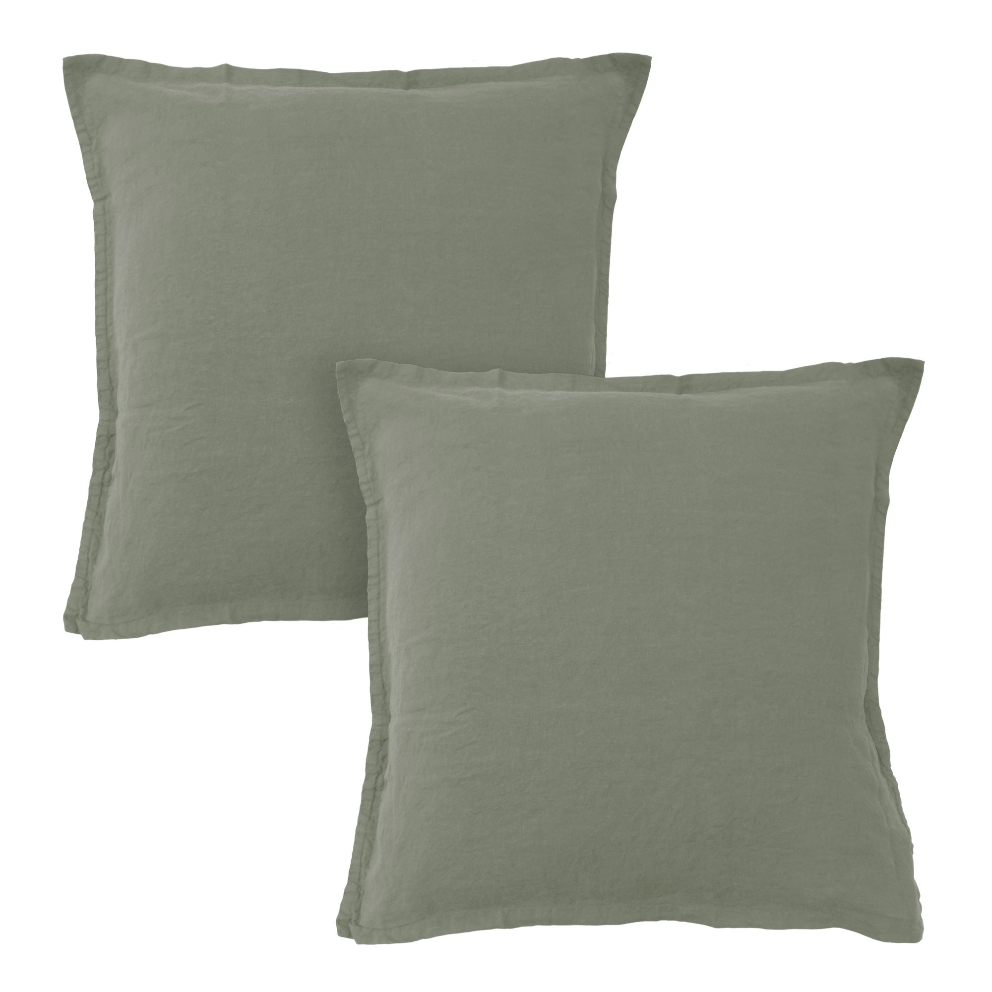 Matt & Rose Set Pillowcases Moss Green - 65 x 65 cm - 100% Linen