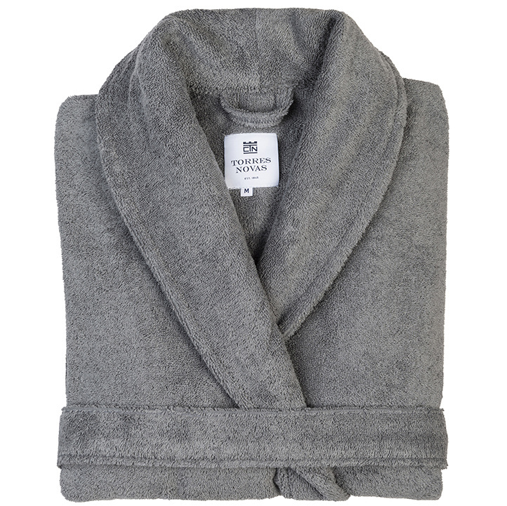 Torres Novas 1845 Bathrobe Gray - Small - Unisex - 100% Cotton